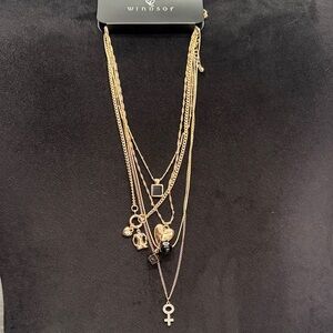 Windsor Gold Charm Layered Necklace